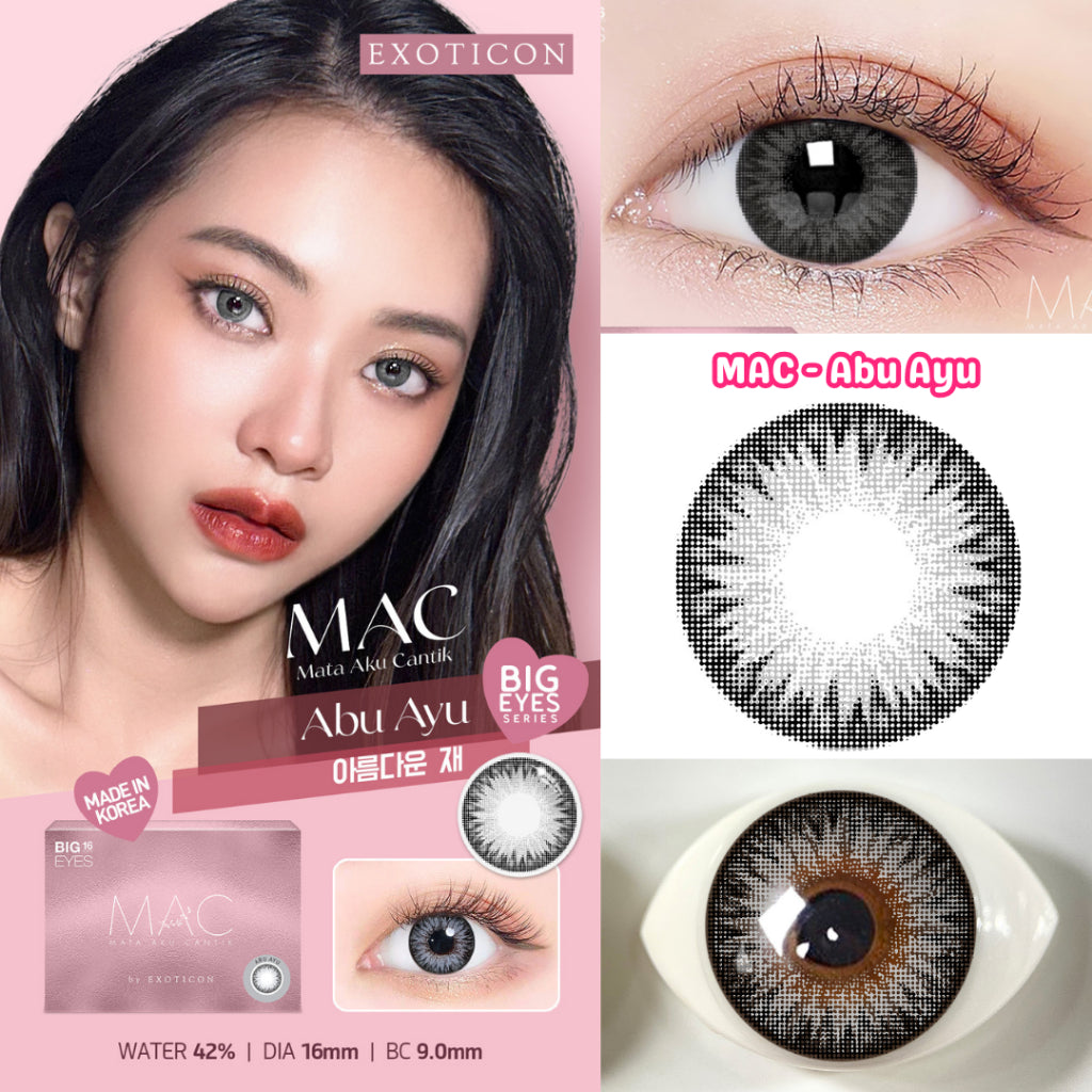 Exoticon Softlens MAC Series Hitam Anggun | Cokelat Manis | Abu Ayu | Biru Jelita | Soflens Big Eyes