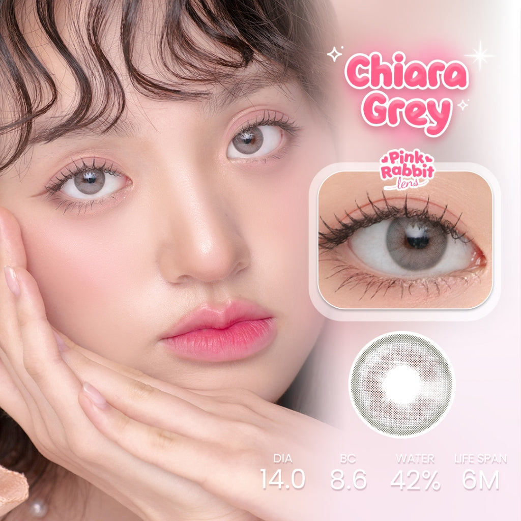 PINK RABBIT Softlens Super Comfy Chiara Grey - Normal, Minus 0.5 S/D 10.00 (1PCS/Sebelah) / Soflen / Soflens / Soflent / Softlen  / Soft Lens / Softlense / Softlens Abu / Softlens Murah / Lensa Mata / Lensa Kontak