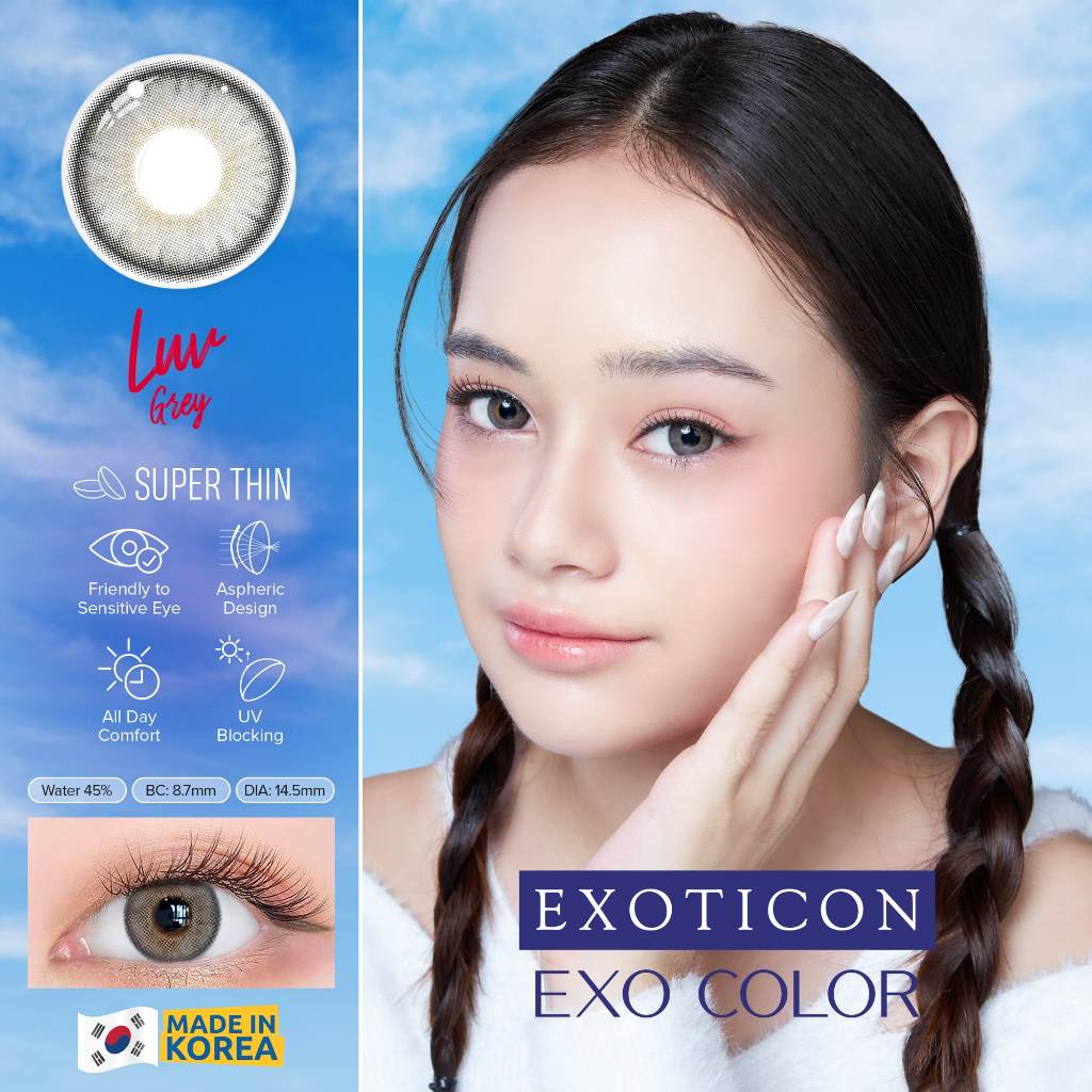 Exoticon Softlens Grey Series I Irina | Selena | New A+ Grey | Jamilla Tiara | Exo Color Luv Grey