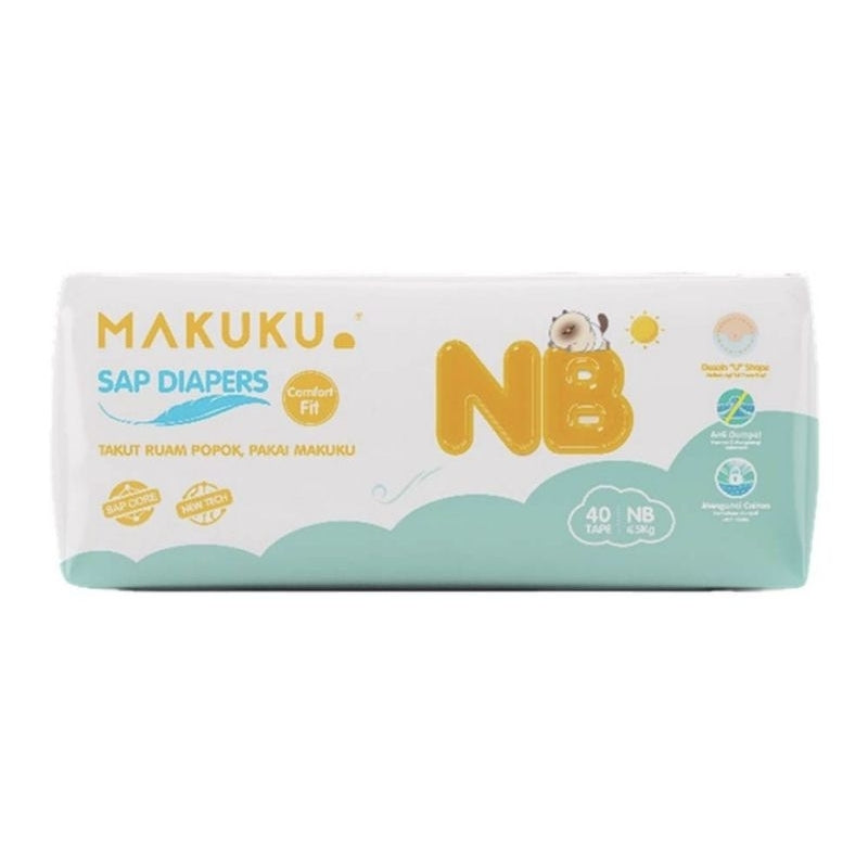 Makuku SAP Comfort Fit Popok Perekat Bayi NB 40 Pcs