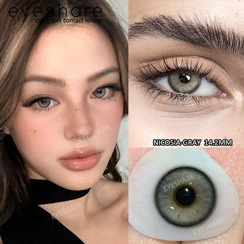 Eyeshare Brown Softlens Nicosia Brown Big Eyes 1Pasang Lensa Kontak Soft Softlen