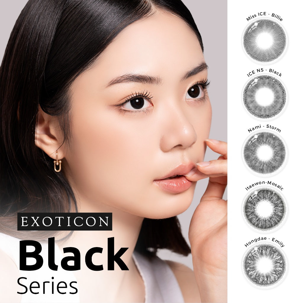 Exoticon Softlens Black Series I | Soflens Hitam Natural | Soflens Korea Minus