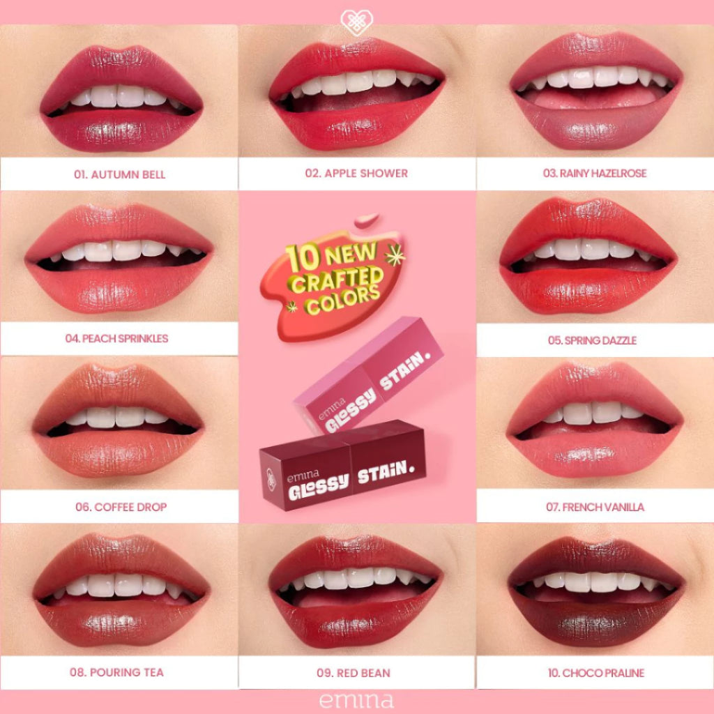 Emina Glossy Stain Lip Tint Bibir Glossy Finish Melembabkan