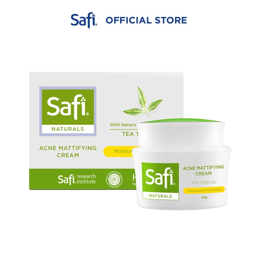 Safi Naturals - Acne Mattifying Face Cream Tea Tree Oil Jerawat 45gr - Pelembab Wajah