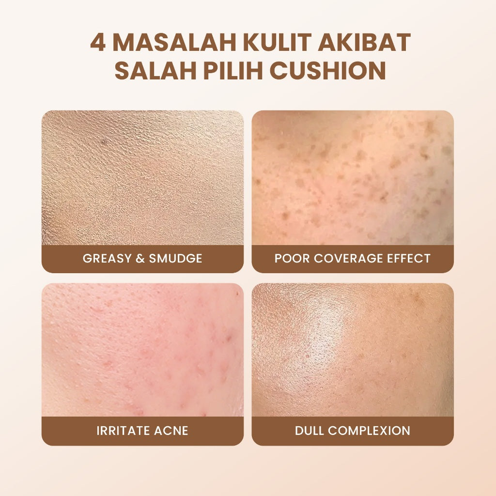YOU Noutriwear+ Flawless Cushion Foundation Nourishing Poreless Perfect Coverage Tahan Lama 16 Jam | Cushion Long Lasting | Cushion