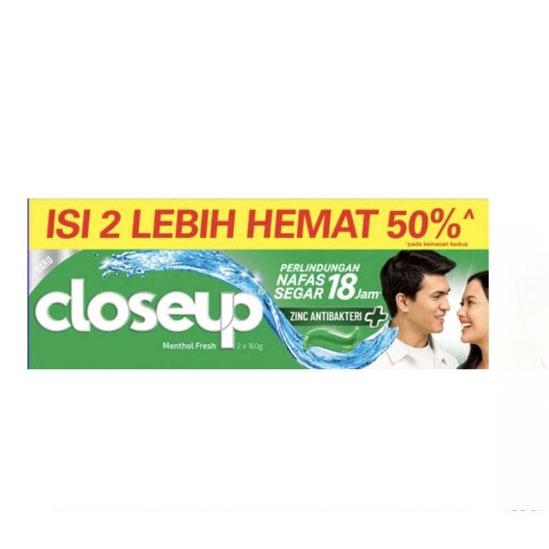 Closeup Pasta Gigi Menthol Fresh 2 x 160 g