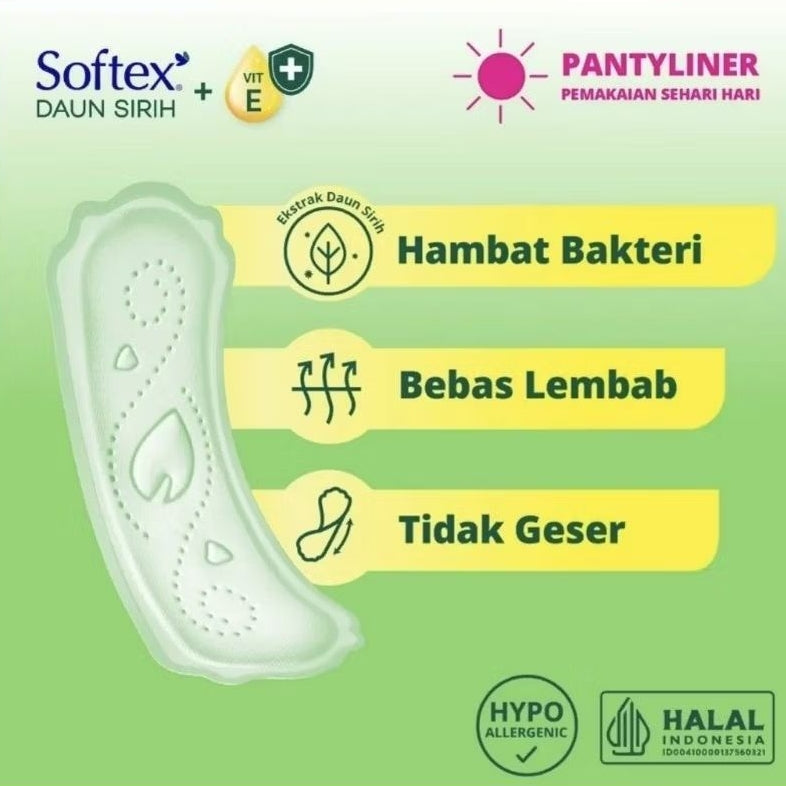 Softex Daun Sirih Pantyliner 15 cm 44 pcs