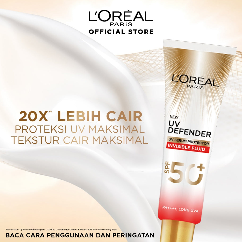 L'Oreal Paris UV Defender SPF 50+ PA++++ 30ml - Long UVA Skincare L'Oreal Untuk Melindungi Kulit Dari Tanda Penuaan Oleh Sinar UV