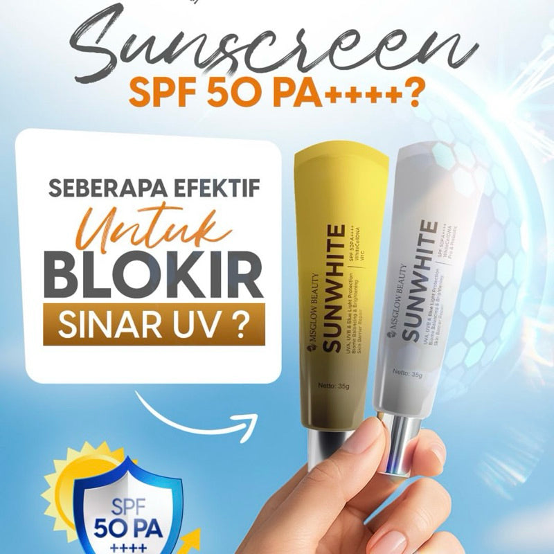 MS GLOW SUNWHITE SPF 50 PA+++ SUNSCREEN KEMASAN BARU