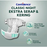 Confidence Classic Popok Perekat Dewasa Malam M8 L7 XL6 Pcs