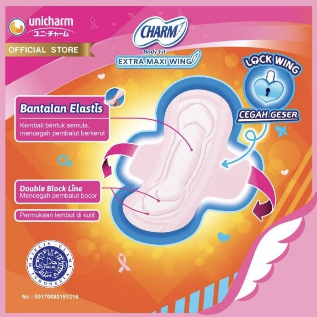 Charm Body Fit Pembalut Wanita Extra Maxi Wing 23 Cm 10 Pcs