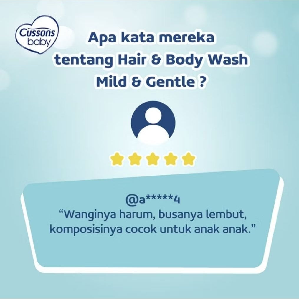 Cussons Baby Mild & Gentle Sabun Mandi & Sampo Bayi Vanila Refill 375 ml