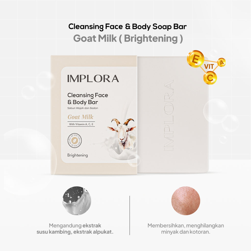 Implora Cleansing Face & Body Bar Soap | Body, Face & Hand Cleanser