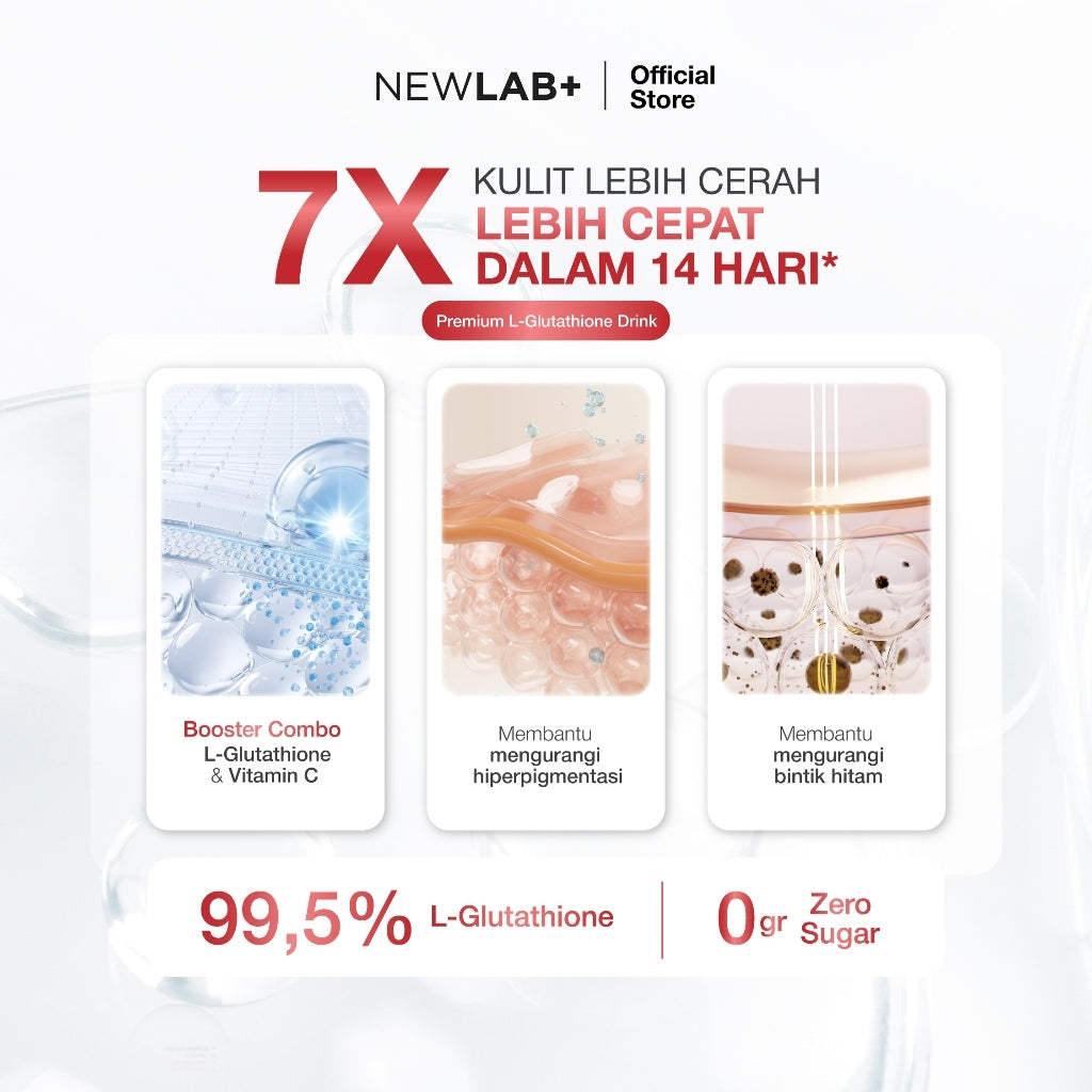 NEWLAB Paket 2 Box  Brightlogy C-Gluta 360 Boost | Minuman Glutathione untuk Pemutih Badan | Glutathione Kapsul | Glutathione Whitening 100gr