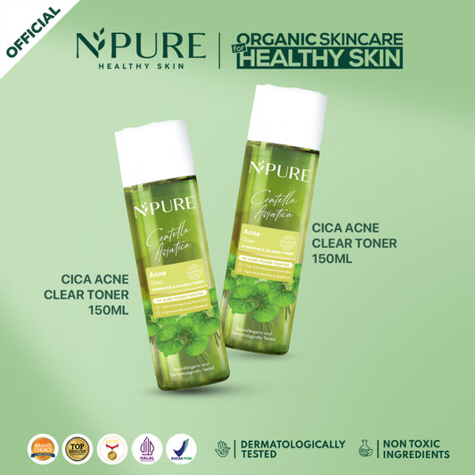 EXCLUSIVE CREATOR TWINPACK TONER CICA 150ML - NPURE Acne Face Toner Centella Asiatica 150 ml / Toner Kulit Berjerawat / Hydrating Toner Mencerahkan Wajah