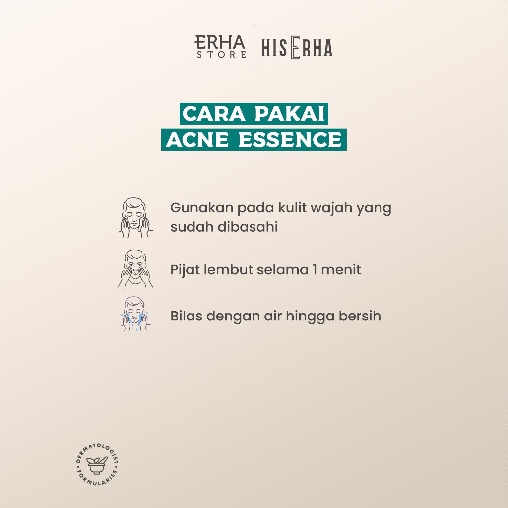 HIS ERHA Paket Facial Wash & Serum Acne - Set untuk Lawan Jerawat / Kurangi Minyak khusus Pria, Melembapkan Wajah, Verified by Dermatologist,Nicianamide, Salicylic Acid, Zinc PCA, D-Phantenol, Gentle Scrub