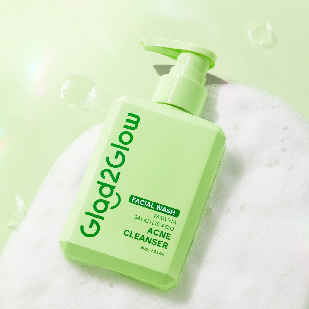 [New]Glad2Glow Matcha Salicylic Acid Acne Facial Cleanser 80ml Anti Jerawat Kontrol Minyak Face Wash Oily Acne Prone Skin Friendly sabun cuci muka g2g
