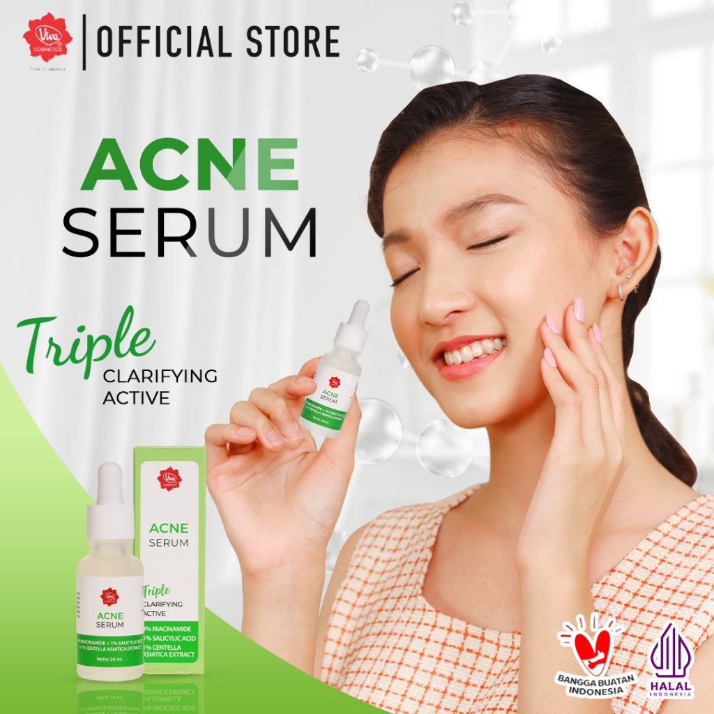 [Super Pack !!!] Viva Acne Serum with Niacinamide,  Salicylic Acid dan Centella Asiatica Extract 20ml – (2 Pcs)