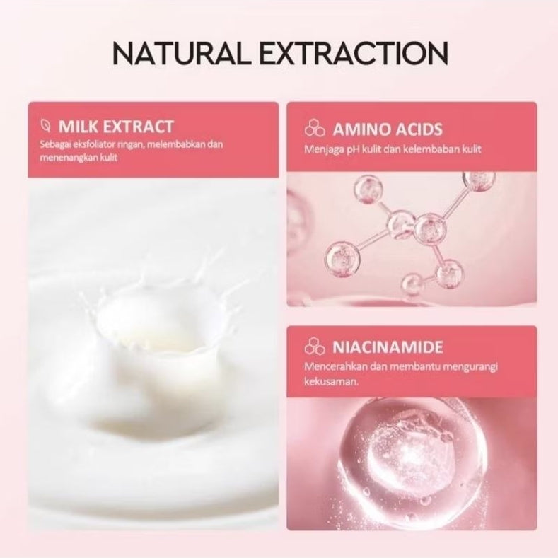 Glad2Glow Milk Amino Acids Pembersih Wajah 80 g