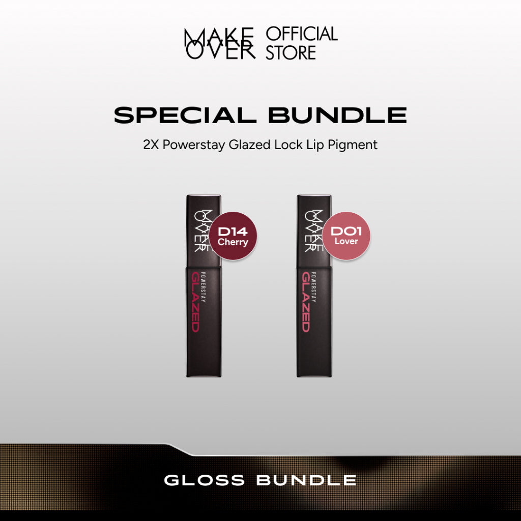 [SPECIAL 11.11] MAKE OVER Gloss Bundle: Duo Glazed Lock Lip Pigment 2 Pcs - The Glazed Bundle NIKI Glazed - Paket Ombre Lips Glossy Best Seller Lip Cream Tahan Lama Lipcream Transferproof