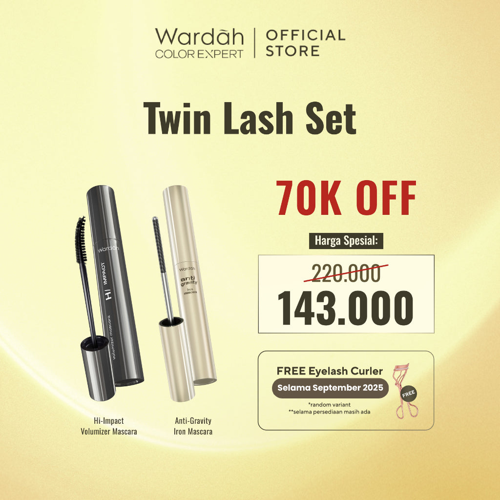 [MASCARA SASHFIR] NEW! WARDAH Hi-Impact Volumizer Mascara 13X Volume & Curl Effect - Mascara Waterproof - Maskara Jigrak - No Fake Lashes - Bulu Mata Lentik Panjang Tebal Tahan Lama - 24 Jam Longlasting, Smudgeproof, No Clumpy - Eye Makeup