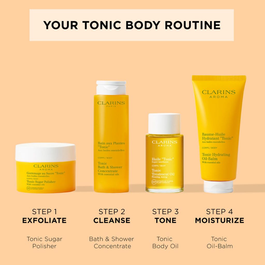 CLARINS Tonic Bath & Shower Concentrate 200ml - Sabun Pembersih Tubuh, Kulit Lembut, & Halus