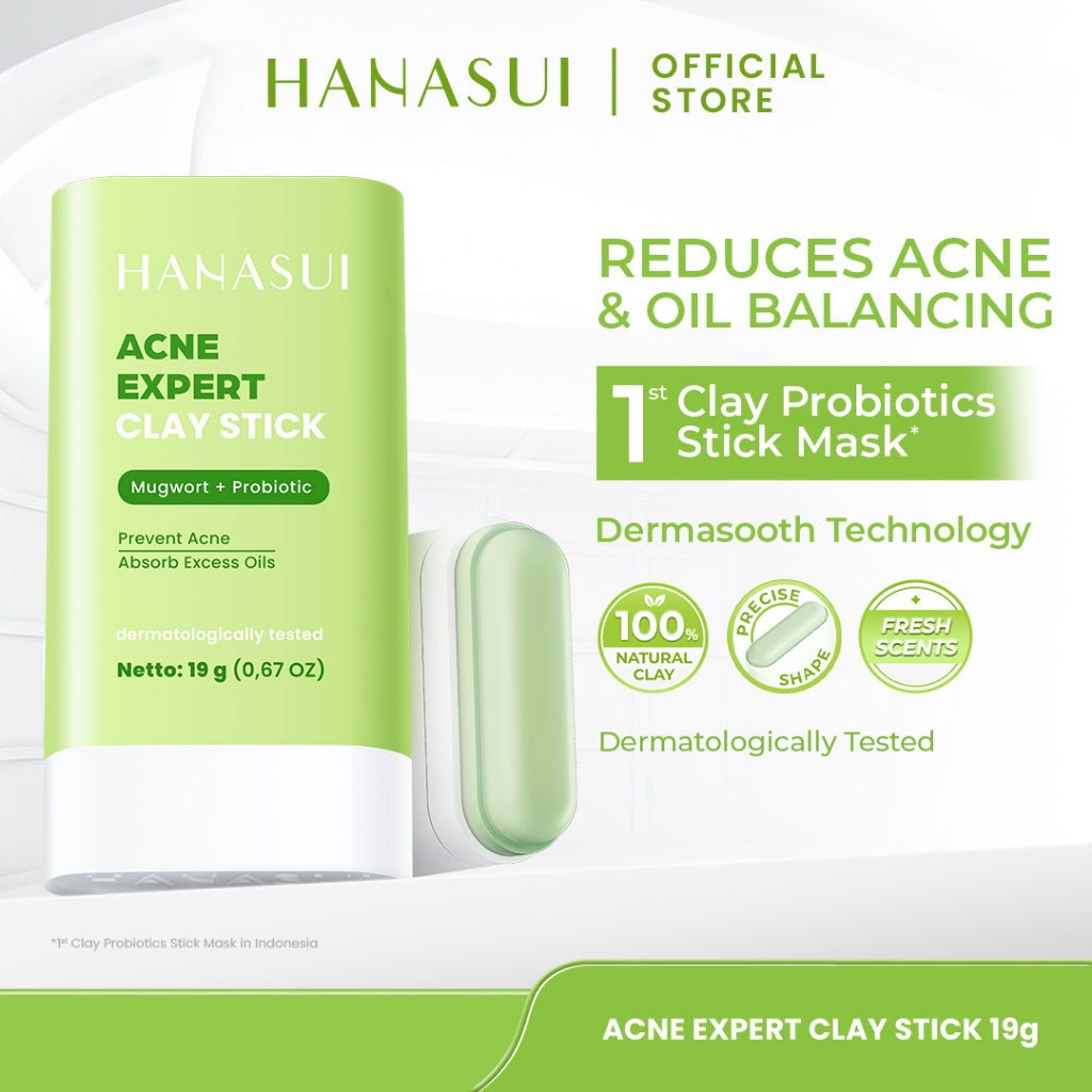 [NEW] HANASUI Clay Stick Mask - Masker Wajah Mencerahkan Mengangkat Komedo Menyamarkan Pori & Menenangkan Jerawat