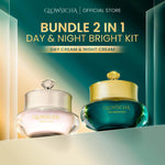Glowsicha Bundle 2in1 Bright Day Cream Night Cream Jelly Booster - Paket Lengkap Krim Mencerahkan Wajah Siang dan Malam Dengan Niacinamide tone up cerah moisturizer Pelembab Bercahaya brightening wajah cream whitening skincare glowing Membantu moist