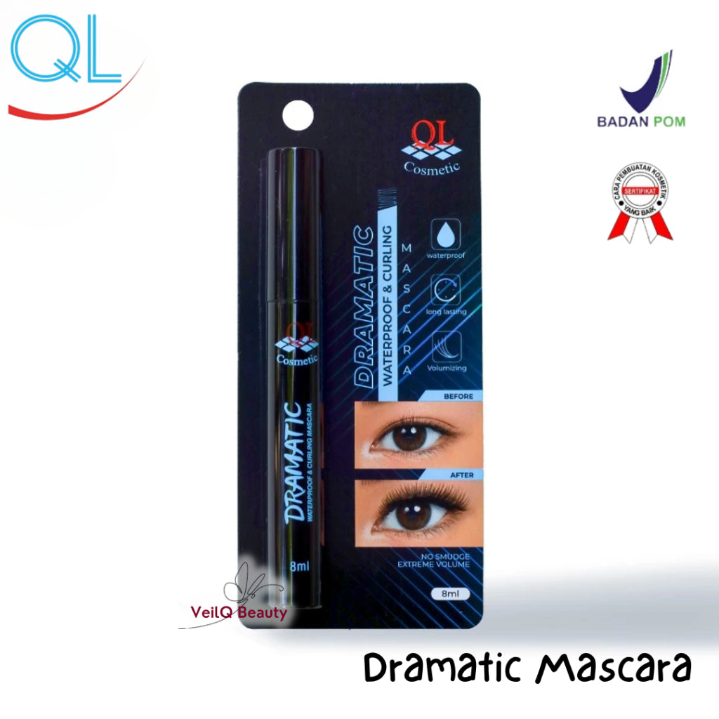 QL Eye Mascara Dramatic Eyeliner Eyebrow Waterproof Pencil Curling 2 Steps