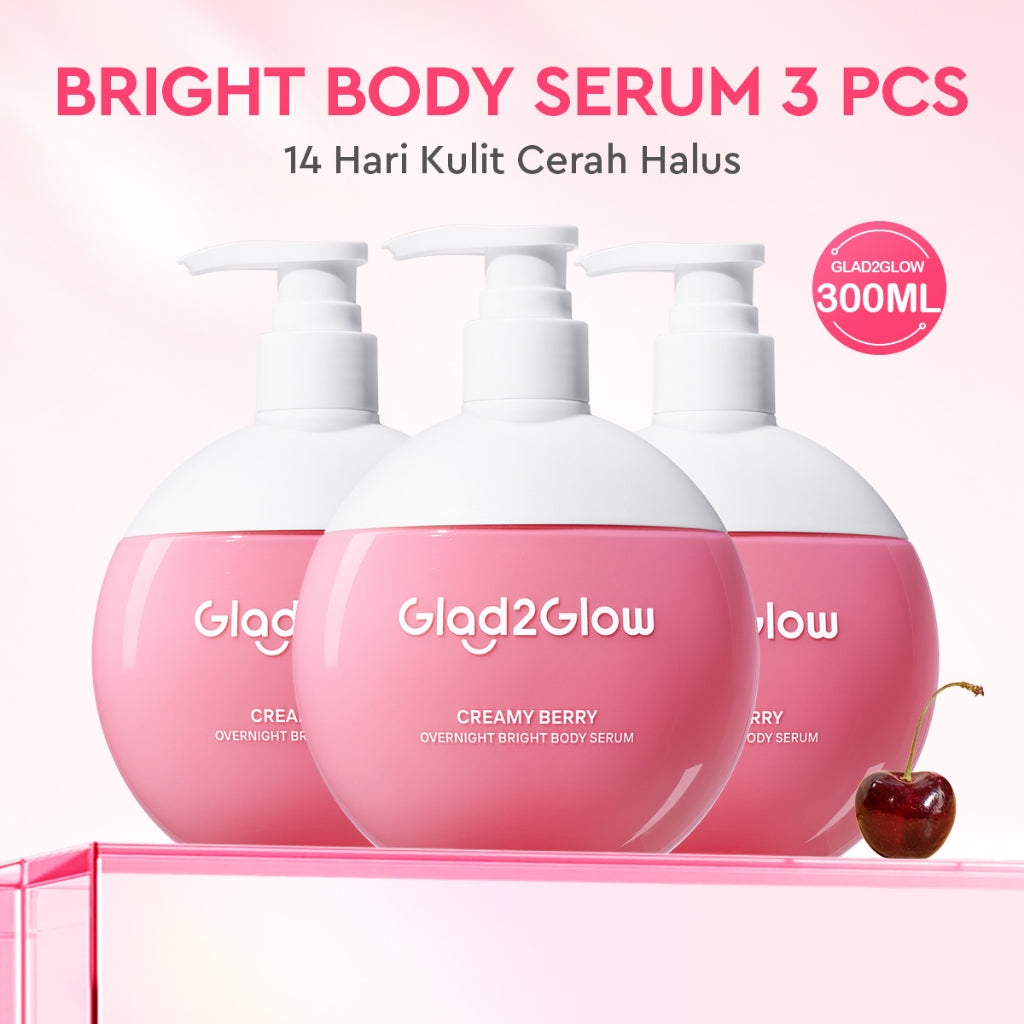 Glad2Glow Creamy Berry Overnight Bright Body Serum 300ml body lotion handbody aha whitening body serum body serum lotion handbody pemutih badan pemutih badan hb pemutih badan citra hand body brighty purbasari body serum slavina g2glow official store