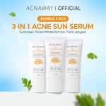 ACNAWAY 3 in 1 Acne Sun Serum SPF 50+ PA+++ – Sunscreen Wajah untuk Kulit Berjerawat & Sensitif | Melindungi Kulit dari Sinar UV, Mencerahkan, Merawat Skin Barrier Sunscreen Acne Prone Oily Skin Non Comedogenic Sun Screen Brightening Whitening