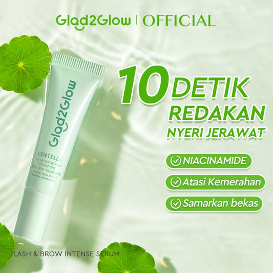 Glad2Glow Salicylic Acid Overnight Acne Spot Cream Treatment with Centella | Obat Jerawat Salep Jerawat Acne Gel Anti Acne Cream penghilang bekas jerawat g2glow acne patch jerawat obat totol jerawat G2G official store