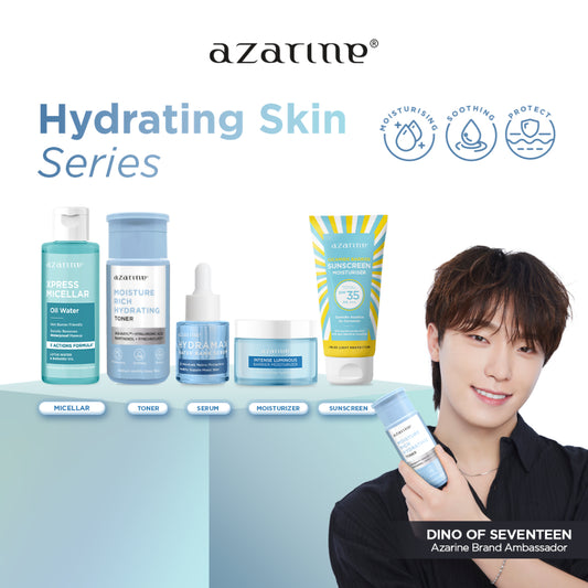 Azarine Hydrating Skin Series [5 pcs] Paket Skincare untuk Melembabkan dan Hidrasi Kulit Kering with Sunscreen
