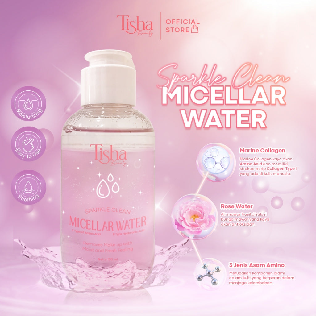 Tisha Beauty (Tissa Biani pick BUNDLE - Cushion White Ivory 00, Devotion Lip Cream 09 Peony Pink & Sparkle Clean Micellar Water)