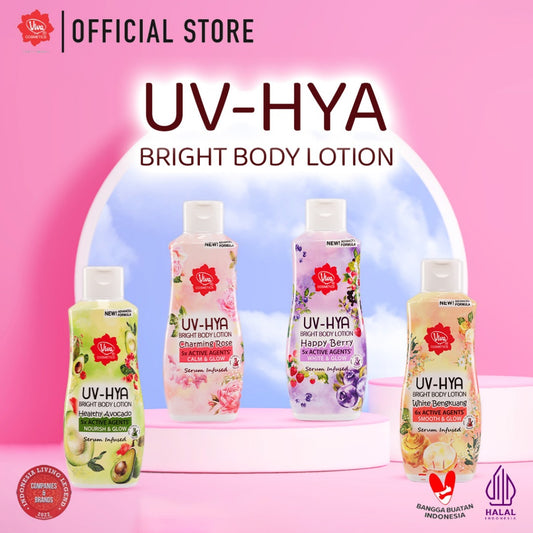 Viva UV-Hya Bright Body Lotion with HYALURONIC ACID, SERUM INFUSED, UV FILTER & LICORICE - tersedia 4 varian (185 ml)