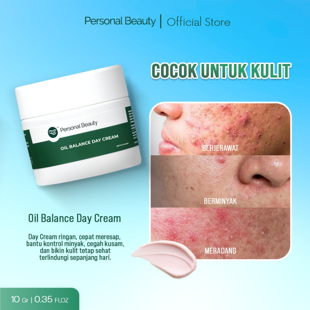 PERSONAL BEAUTY Oil Balance Day Cream | Krim Siang Wajah Beruntusan dan Berminyak