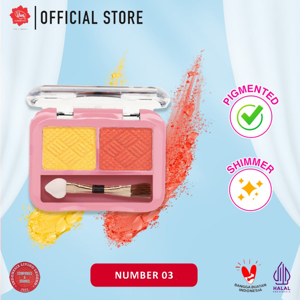 Viva Eye Shadow Duo - 2.3 gr (tersedia 12 varian kombinasi warna)