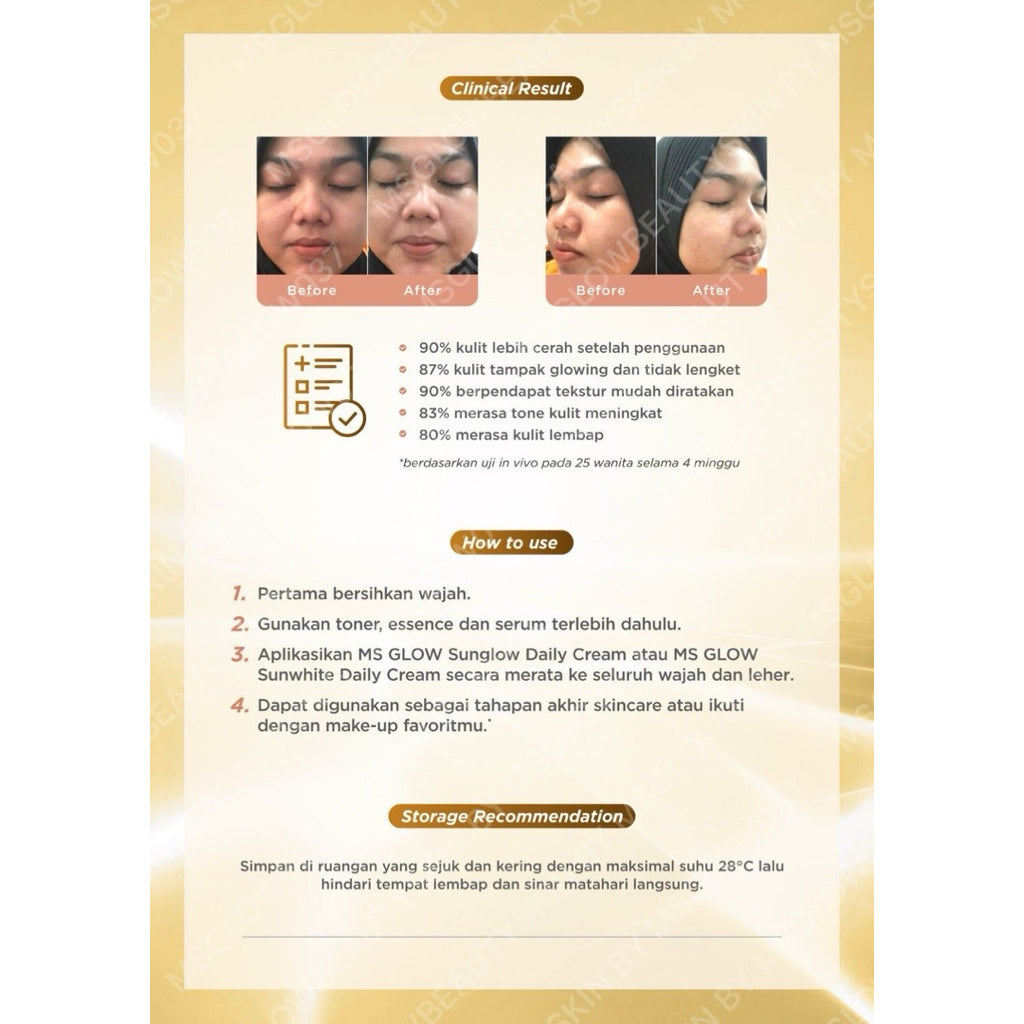 MS Glow Sunwhite Daily Cream SPF 50 PA++++