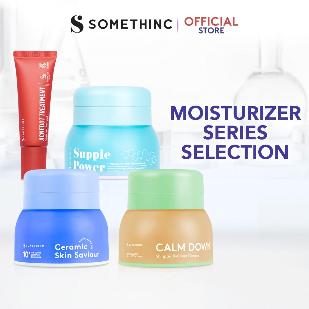 SOMETHINC - Calming & Gel Moisturizer Series | Calm Down/Ceramic Skin Saviour/Supple Power Hyaluronic9+Onsen/ACNEDOT Treatment |  Pelembap untuk Kulit Sensitif Kemerahan Normal Meredakan Kemerahan Memperkuat Skin Barrier Non comedogenic Menghidrasi