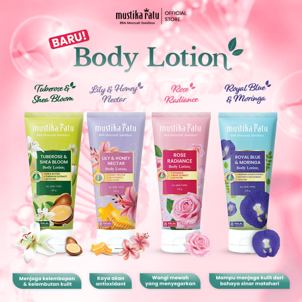 [Bundle Triple Pack] Mustika Ratu Royal Blue & Moringa Body Lotion 200 ml