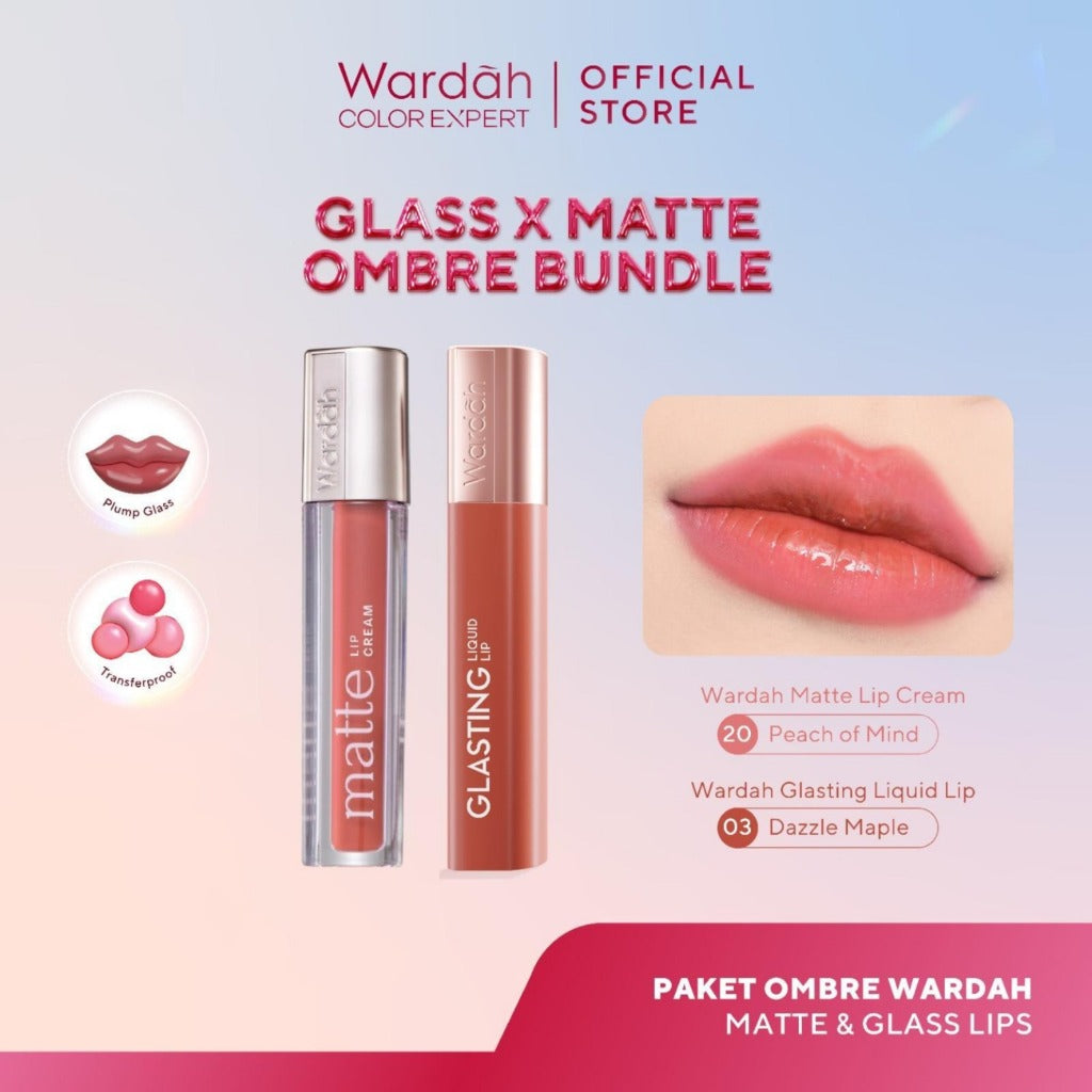 [TINTINTINWIN'S PICKS: OMBRE COVER BIBIR GELAP] BUNDLE OMBRE WARDAH Paket Ombre Glasting Liquid Lip -Cleopatra Look- Liptint-Lip-Stain-Lipgloss-Lipstik-Lip Tint-Lip Matte-Lipstick-Lipcream- Makeup