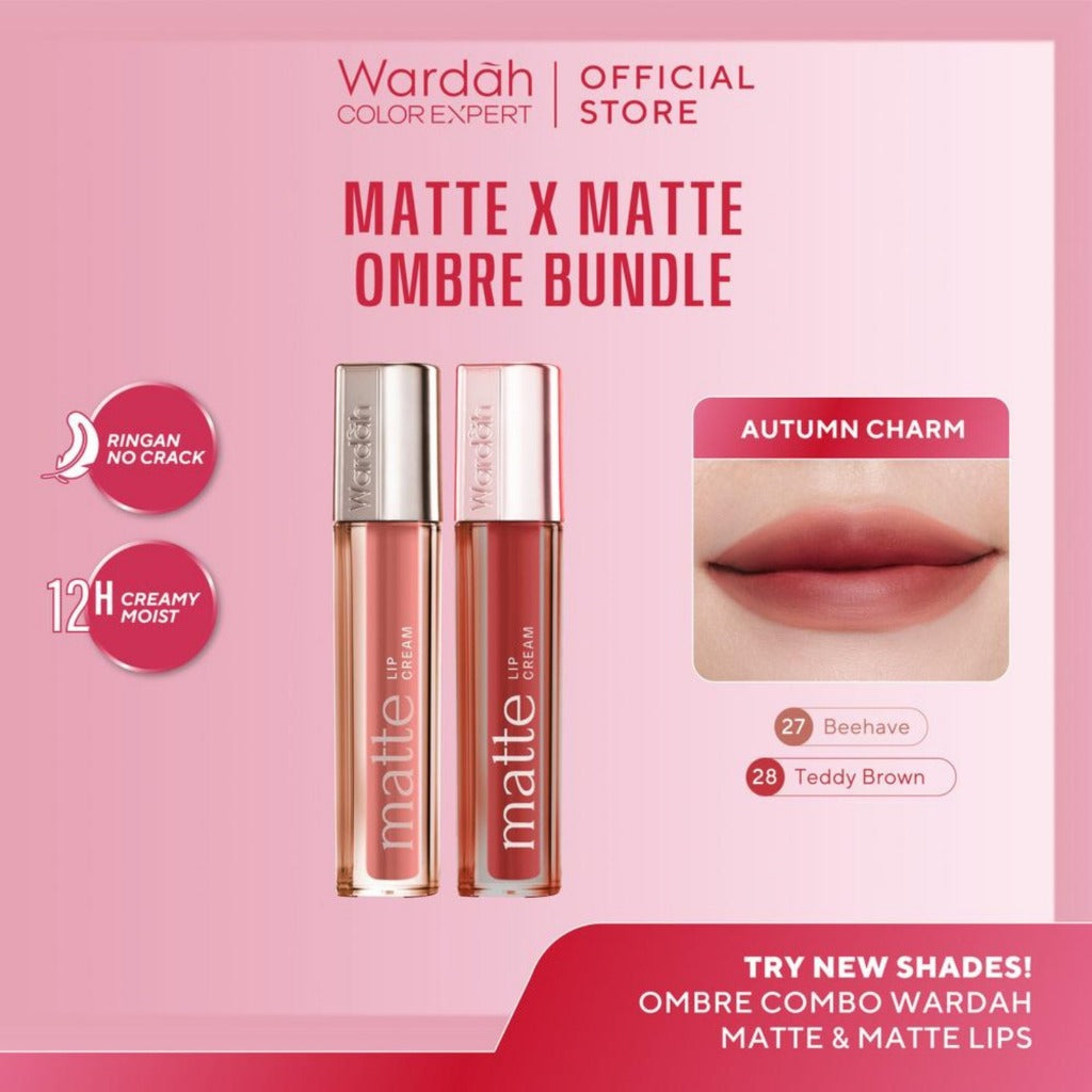 [TINTINTINWIN'S PICKS: OMBRE COVER BIBIR GELAP] BUNDLE OMBRE WARDAH Paket Ombre Glasting Liquid Lip -Cleopatra Look- Liptint-Lip-Stain-Lipgloss-Lipstik-Lip Tint-Lip Matte-Lipstick-Lipcream- Makeup