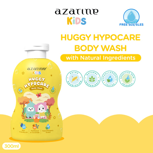 Azarine Kids Huggy Hypocare Body Wash 300ml Sabun Bayi Kids SLS FREE with Natural Ingredients untuk kulit sensitif all skin types