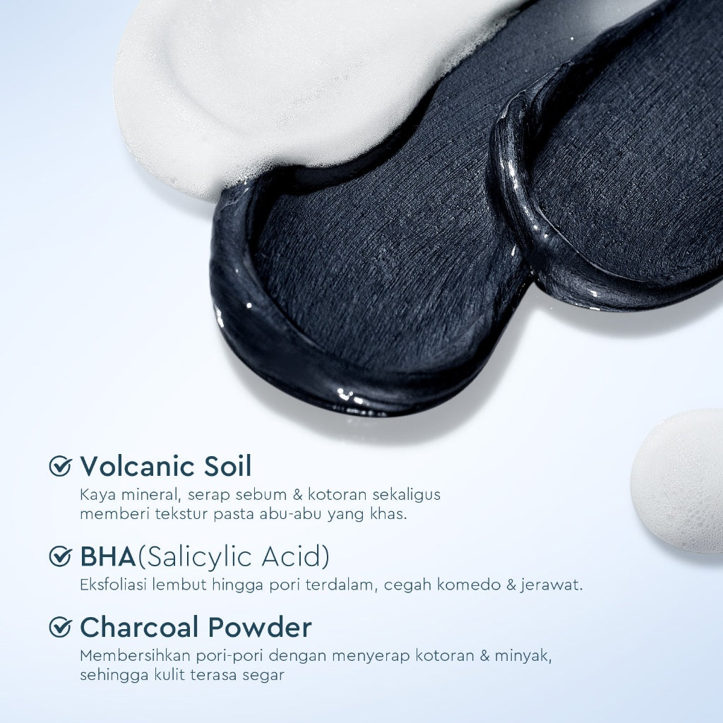 [NEW]Glad2glow Volcanic Ash+BHA Deep Pore Clean Facial Cleanser Mencegah Komedo Face Wash g2g
