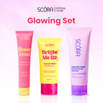 [Glowing Set] SCORA Bright Me Up Sunscreen 40 Gr + SCORA Gentle and Soothe Micellar Cleansing Water 100ML + Scora Sheer Glow Tone Up Cream 30 mL + SCORA Gentle Low pH Cleanser 100ml