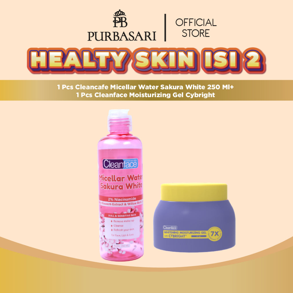 [HEALTY SKIN ISI 2] Cleanface Micellar Water 250ml + Moisturizing Gel 45gr