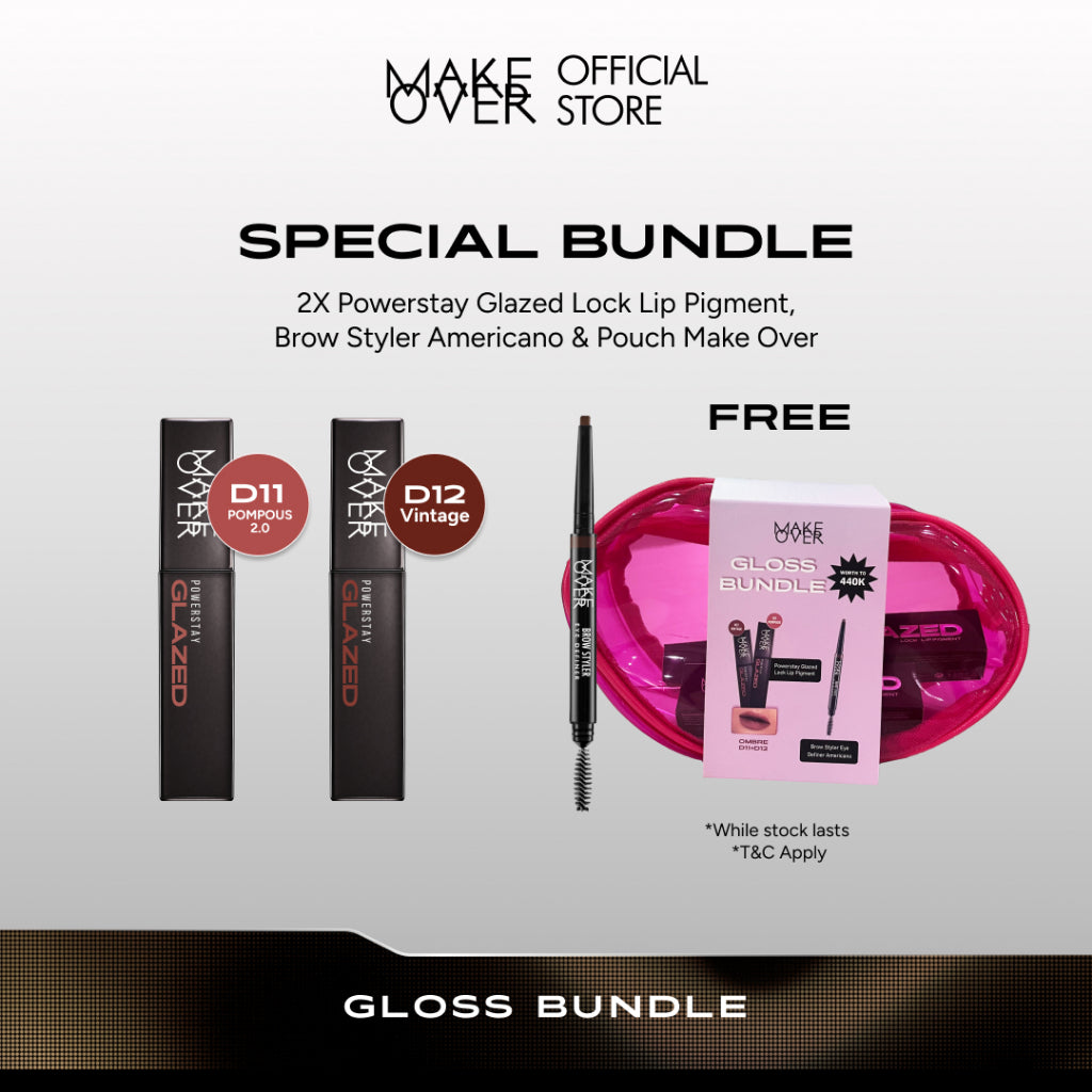 [SPECIAL 11.11] MAKE OVER Gloss Bundle: Duo Glazed Lock Lip Pigment 2 Pcs - The Glazed Bundle NIKI Glazed - Paket Ombre Lips Glossy Best Seller Lip Cream Tahan Lama Lipcream Transferproof