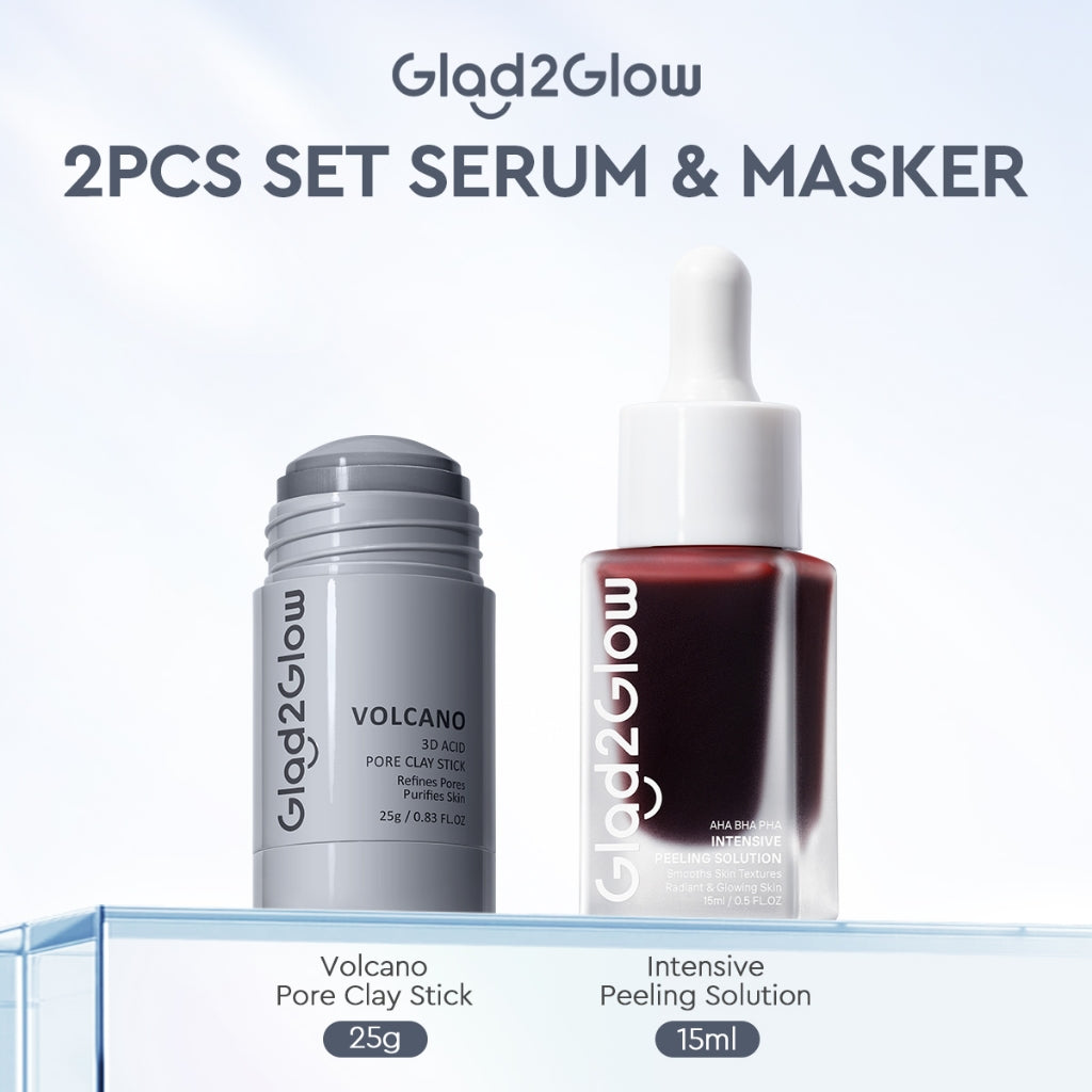 Glad2Glow Volcano 3D Acid Pore Clay Stick Masker Wajah Clay Masker Stik Deep Cleansing Pori Pori Masker Komedo Dan Pori Pori Wajah Pembersih Komedo clay Masker Masker Organik Masker Jerawat Sheetmask Masker Glad2Glow Clay Mask Masker G2Glow Official Store