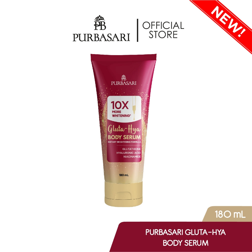 [COMBO SUPER] Purbasari Body Serum 180ml Gluta Hya + White Glow dan Purbasari Lulur Mandi Bengkoang 200 gr