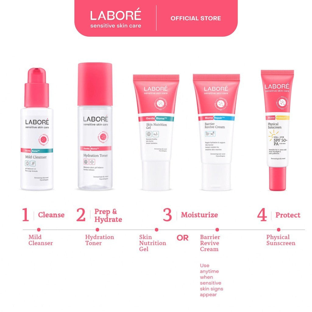 [B1G4] LABORÉ Sensitive Skin Care BiomeProtect Physical Sunscreen SPF 50+ PA++++ 80 ml - Sunscreen - Tabir Surya - Melindungi dari Sinar UVA UVB - Cocok untuk Kulit Normal dan Sensitif - Melembabkan - Skincare Best Seller